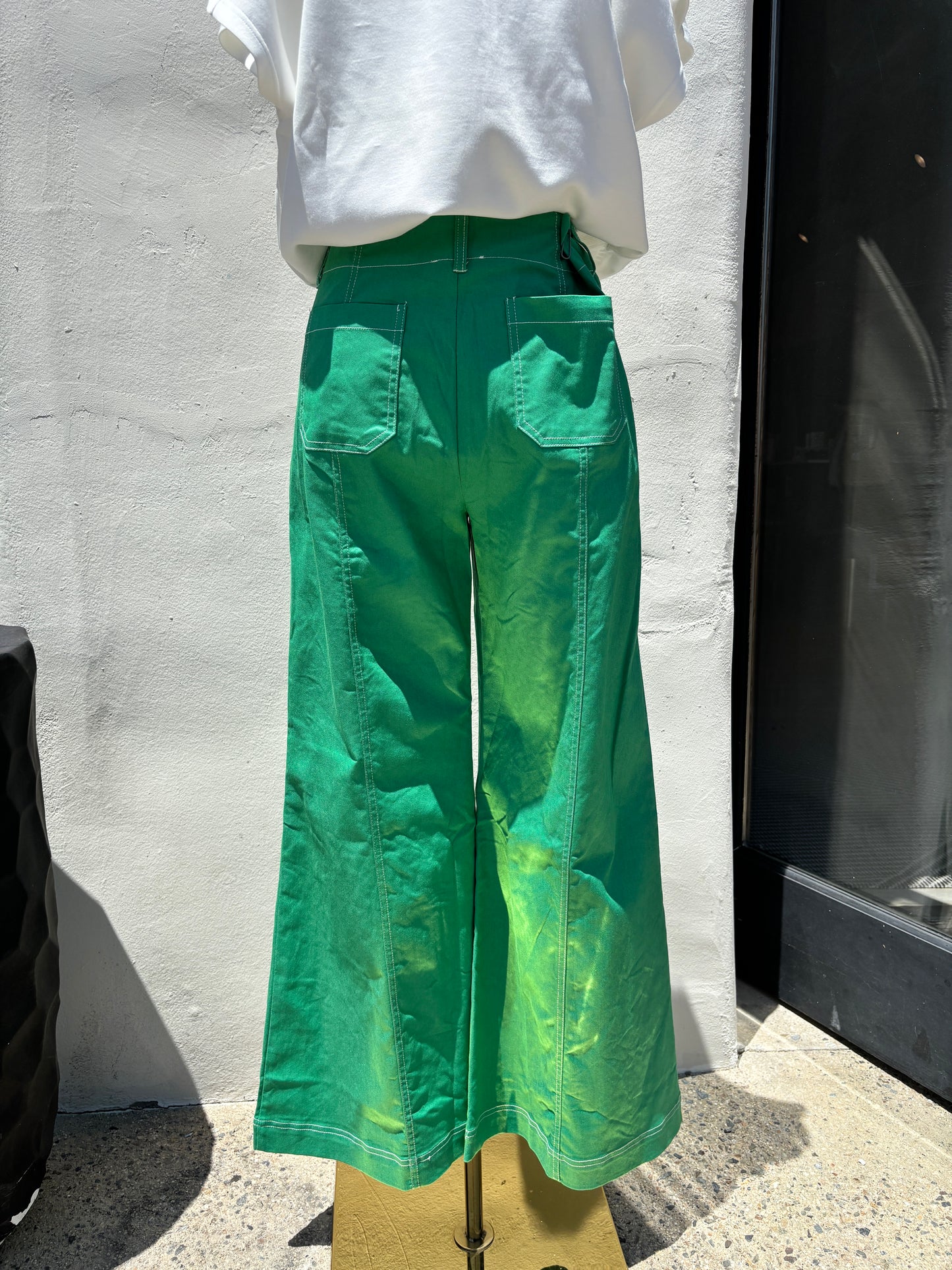 Wide Leg Pant w/ Exposed Zipper-Gi