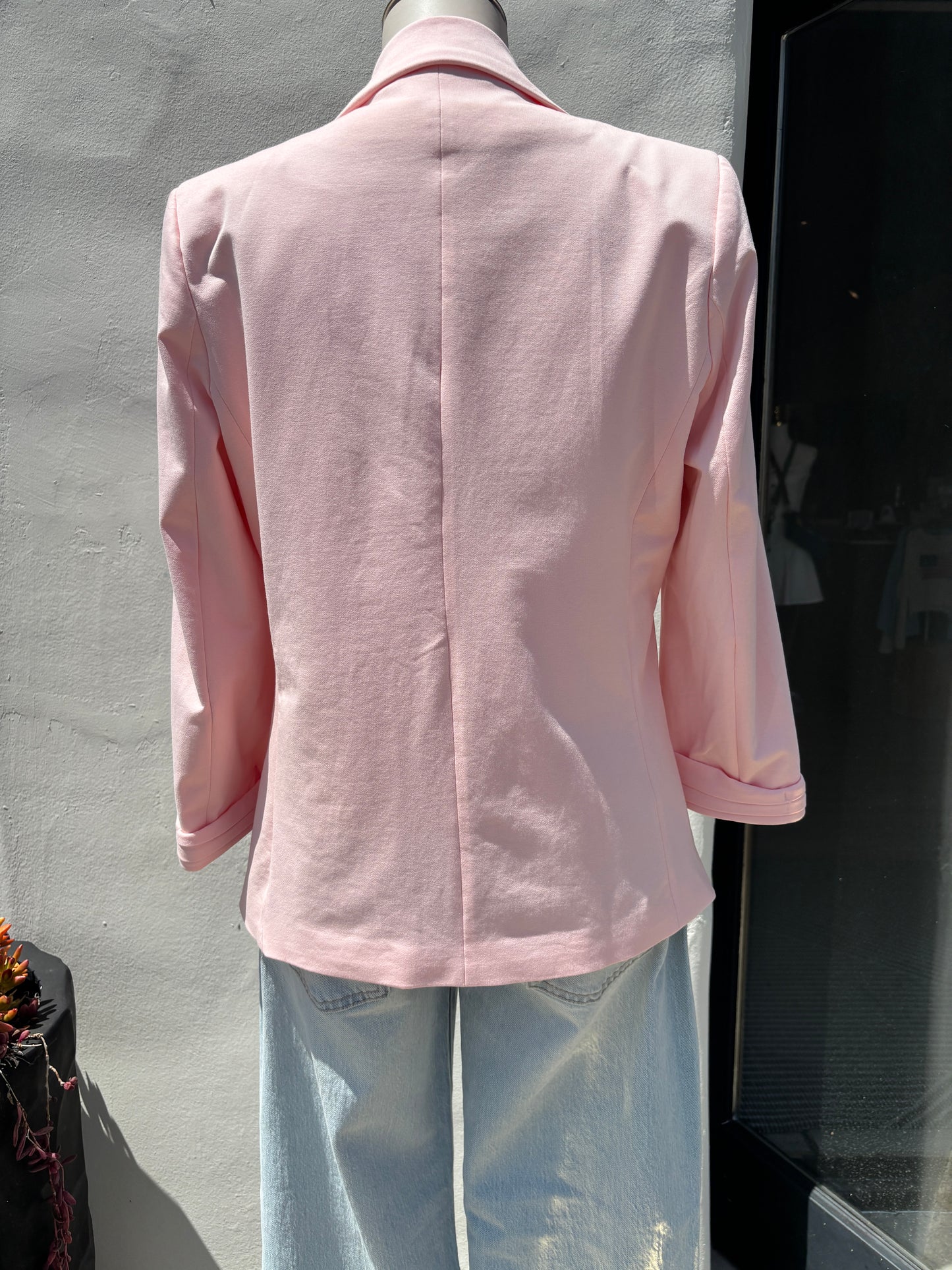 Solid Open Blazer-Elli