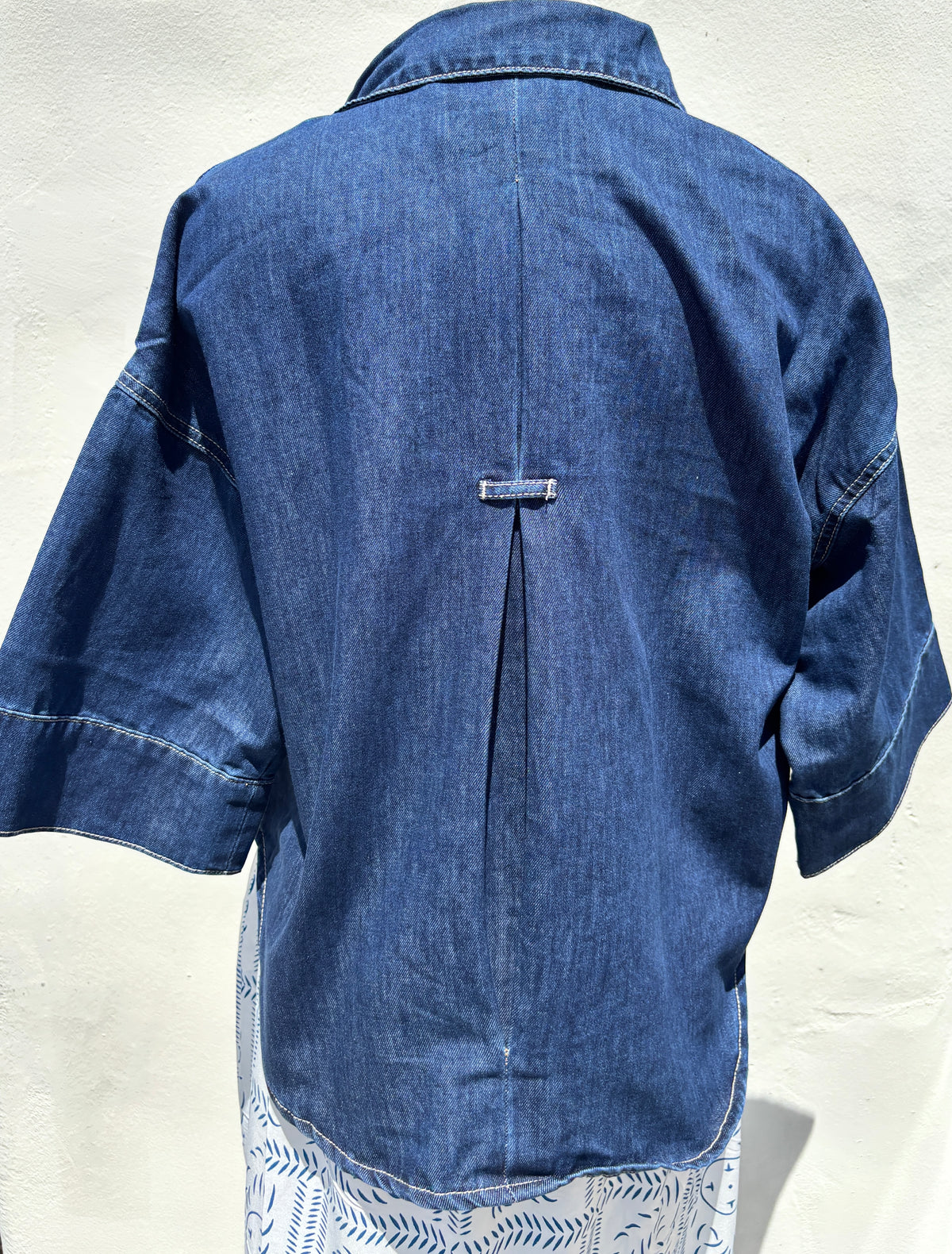 Dark Denim 3/4 Sleeve Top-ml