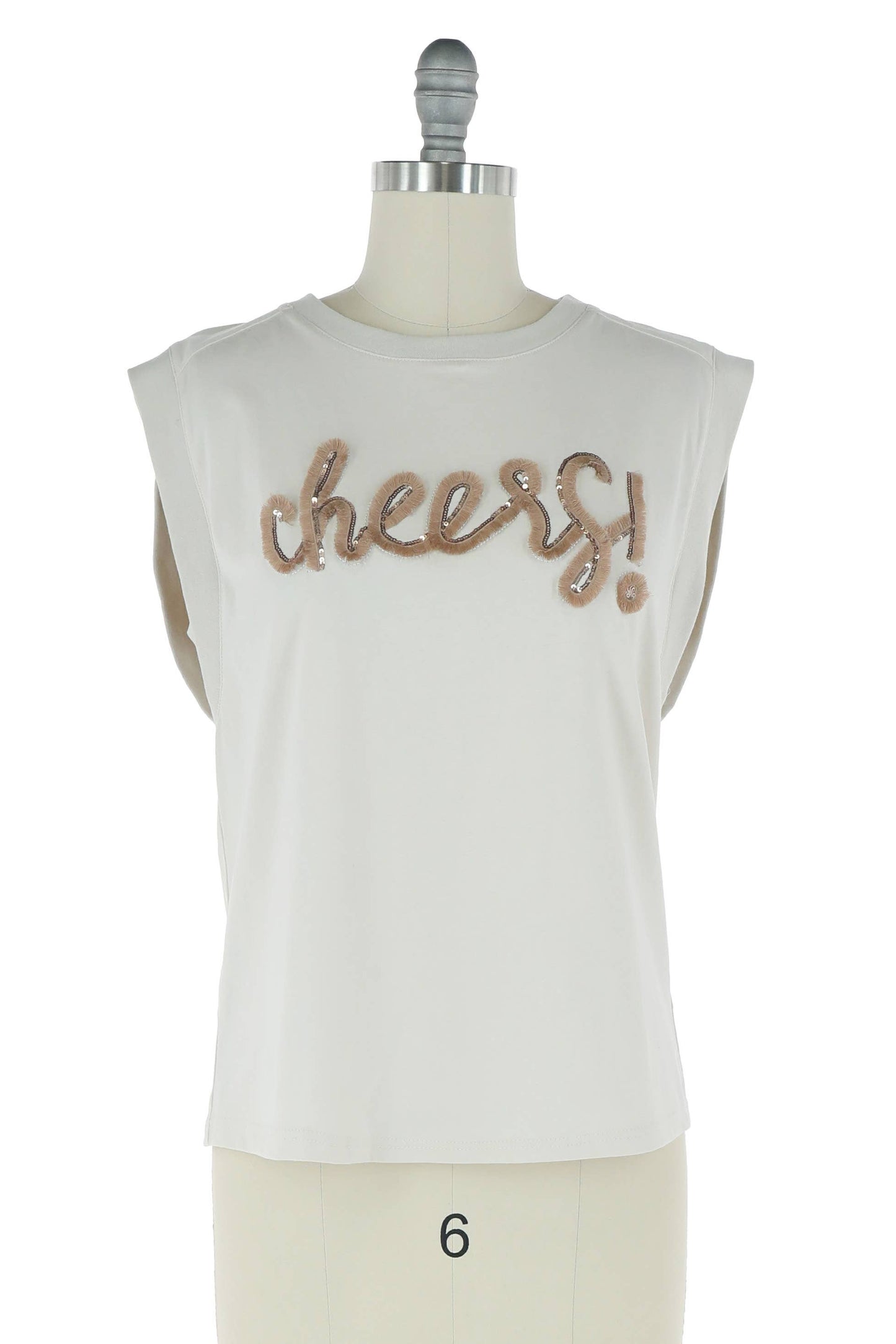 Cheers Embellished Sleeveless Top