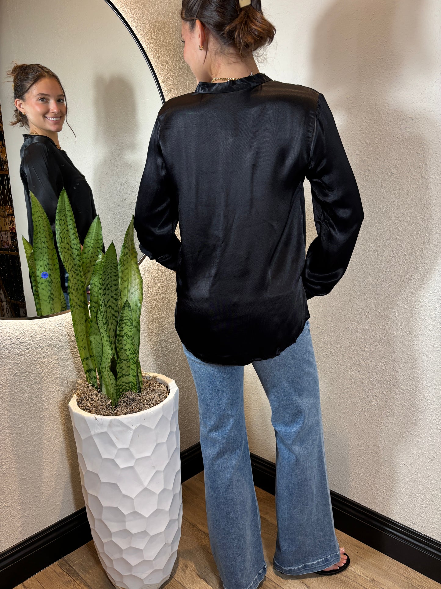 Collar Band Viscose Blouse