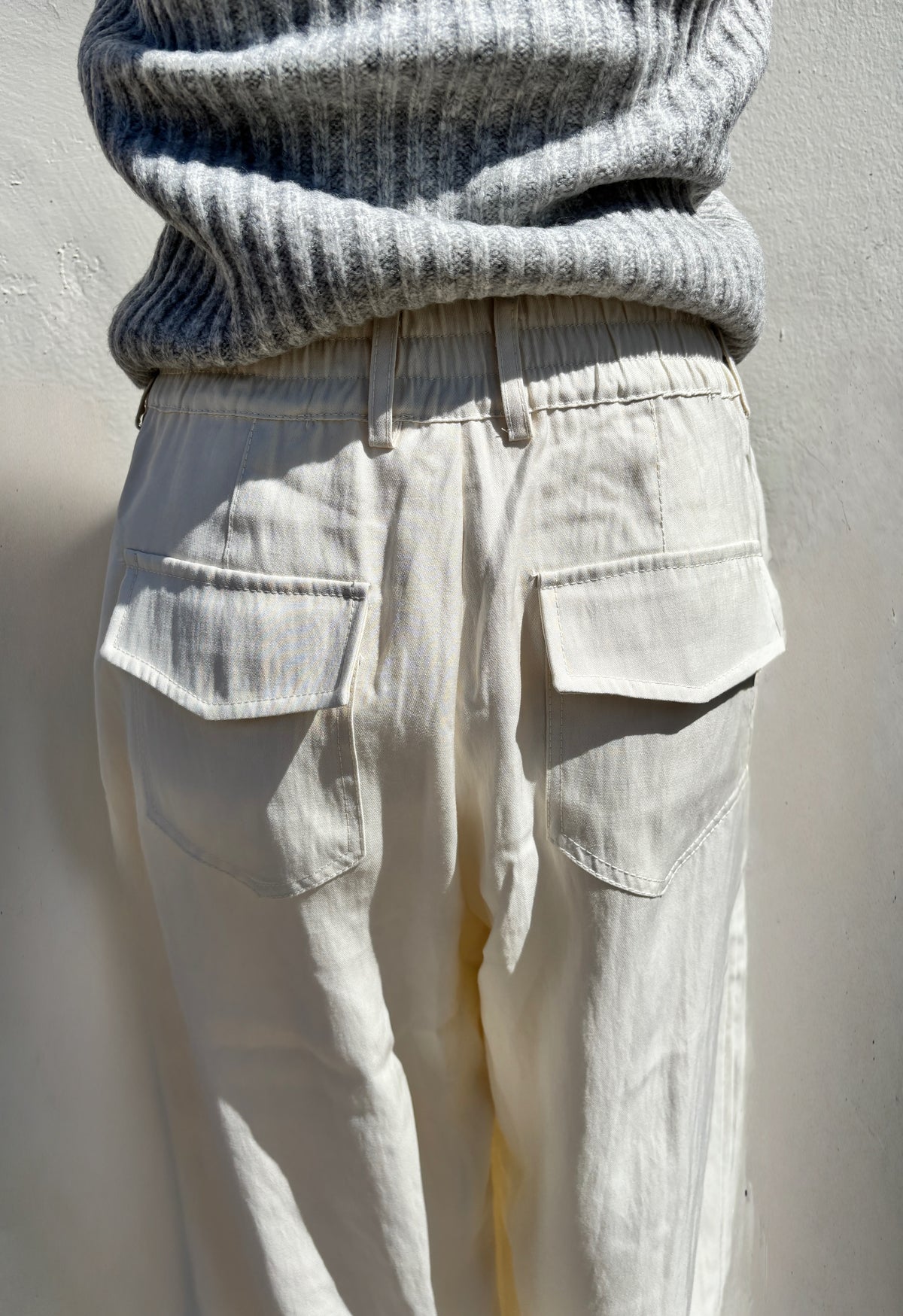 Ivory Linen Barrel Trouser-ml