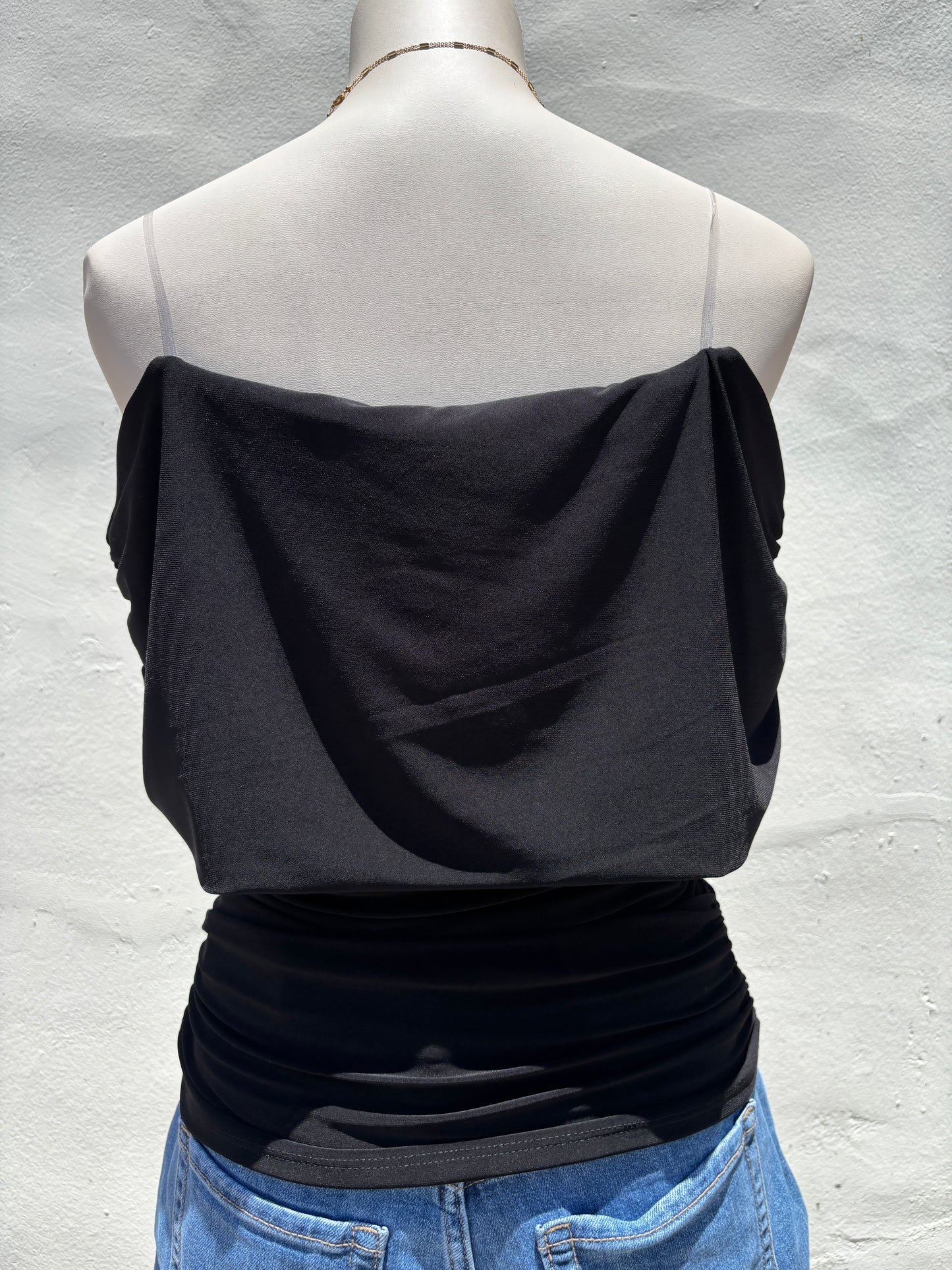 Off Shoulder Black Top-Mrose