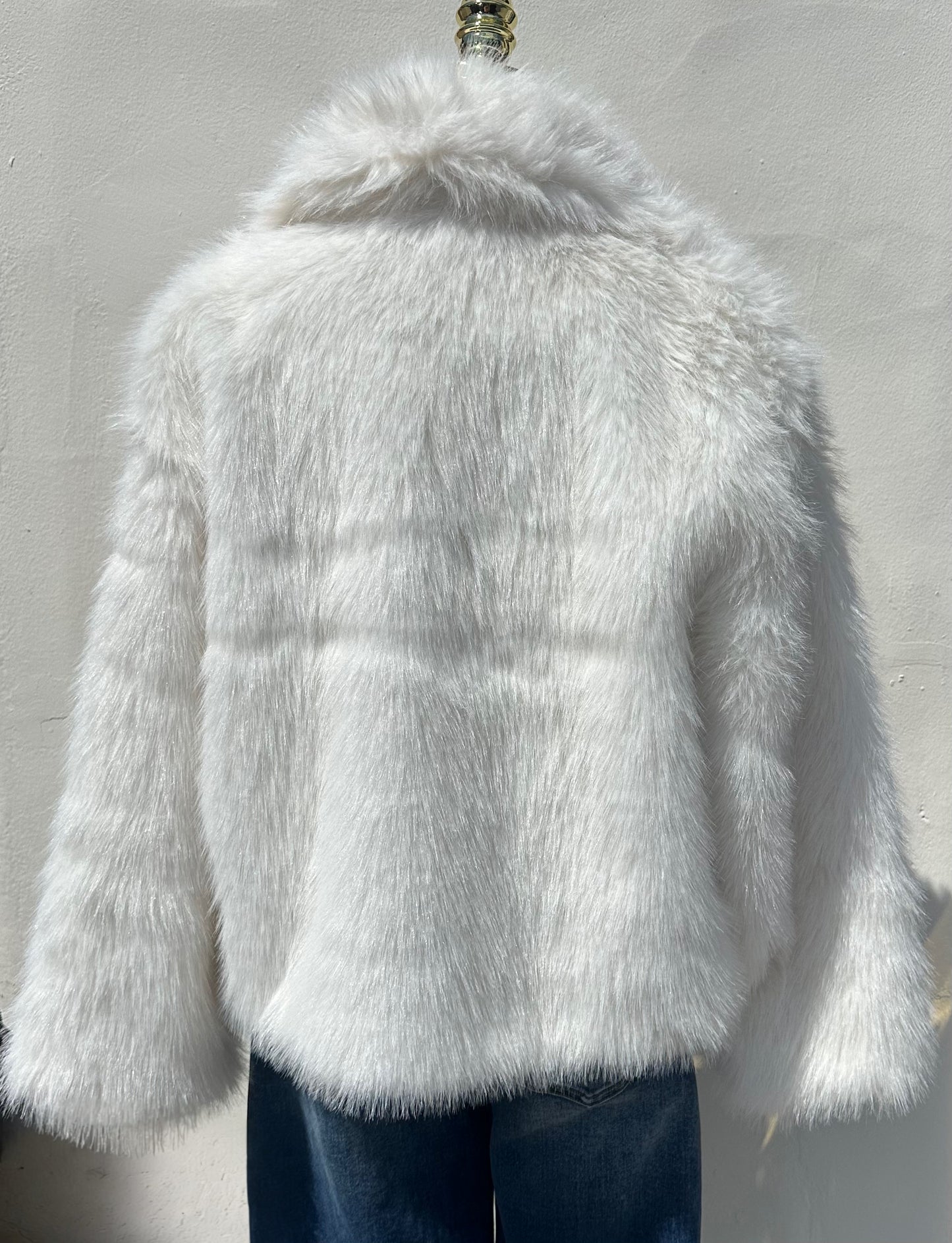Wide Collar L/S Fur Jacket