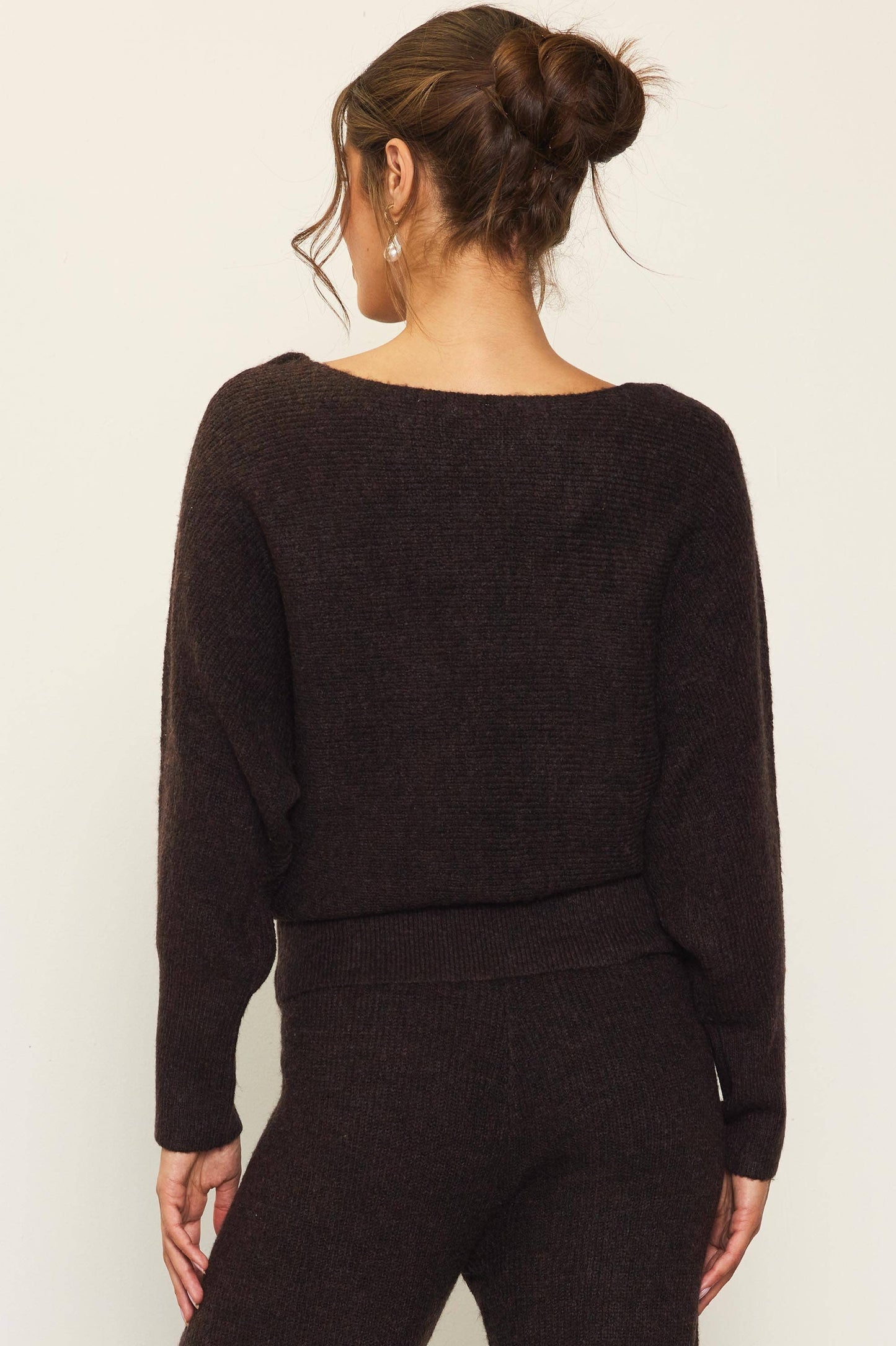 Off Shoulder Rib-Knit Sweater