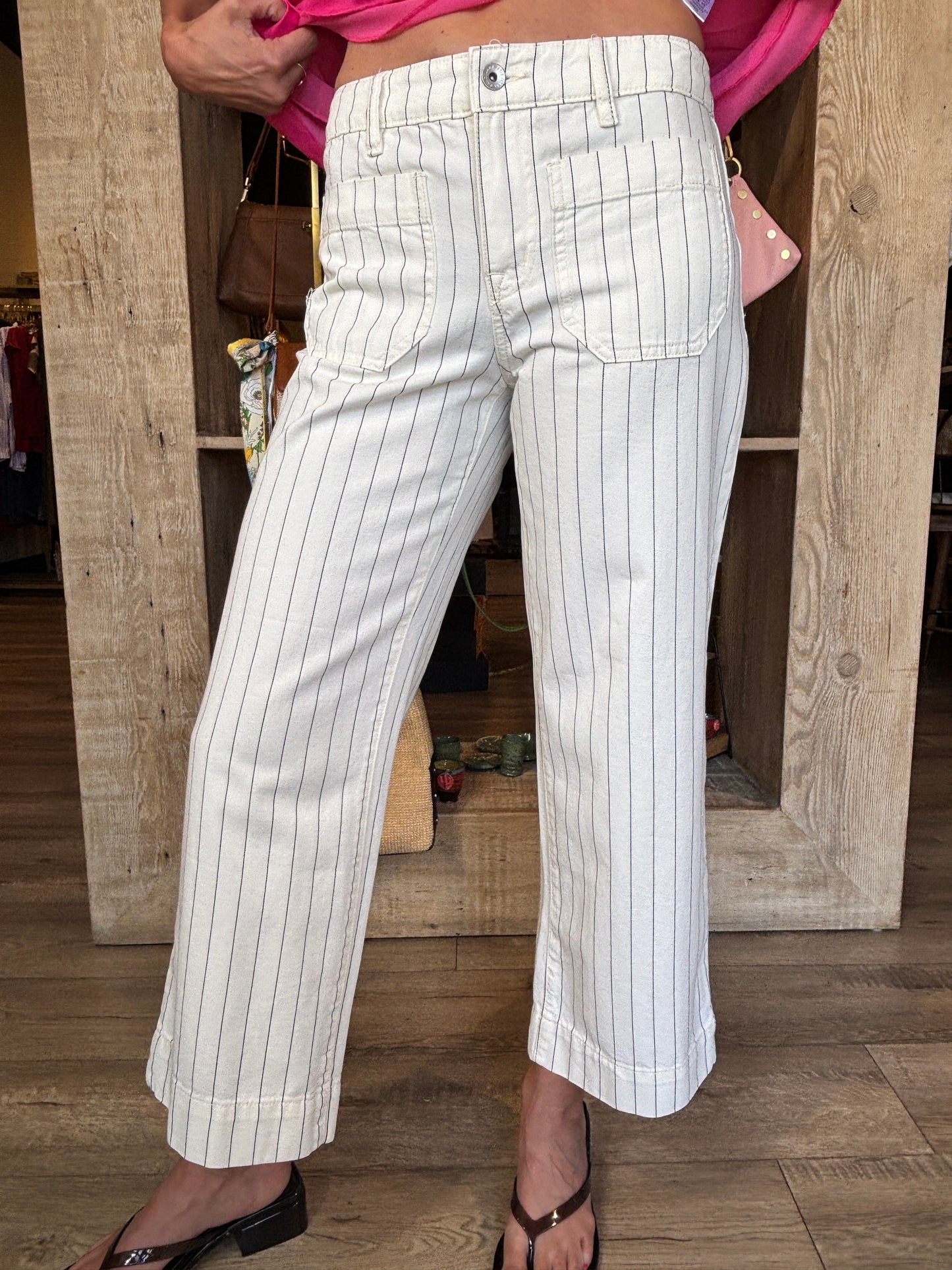 The Marine Bleached White Pinstripe Pant