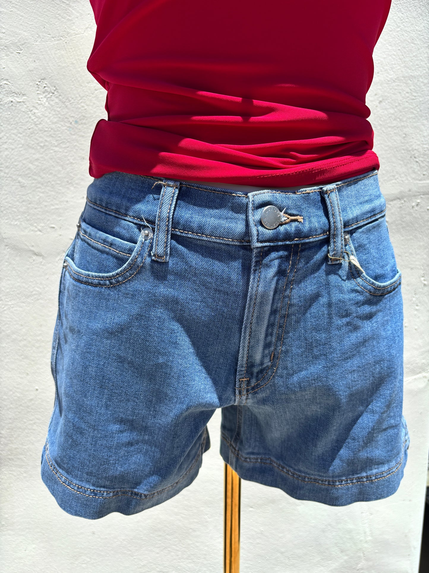 Denim Short w/Side Slit Detail-JBD