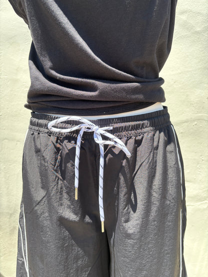 Nylon Track Pants Wide Leg