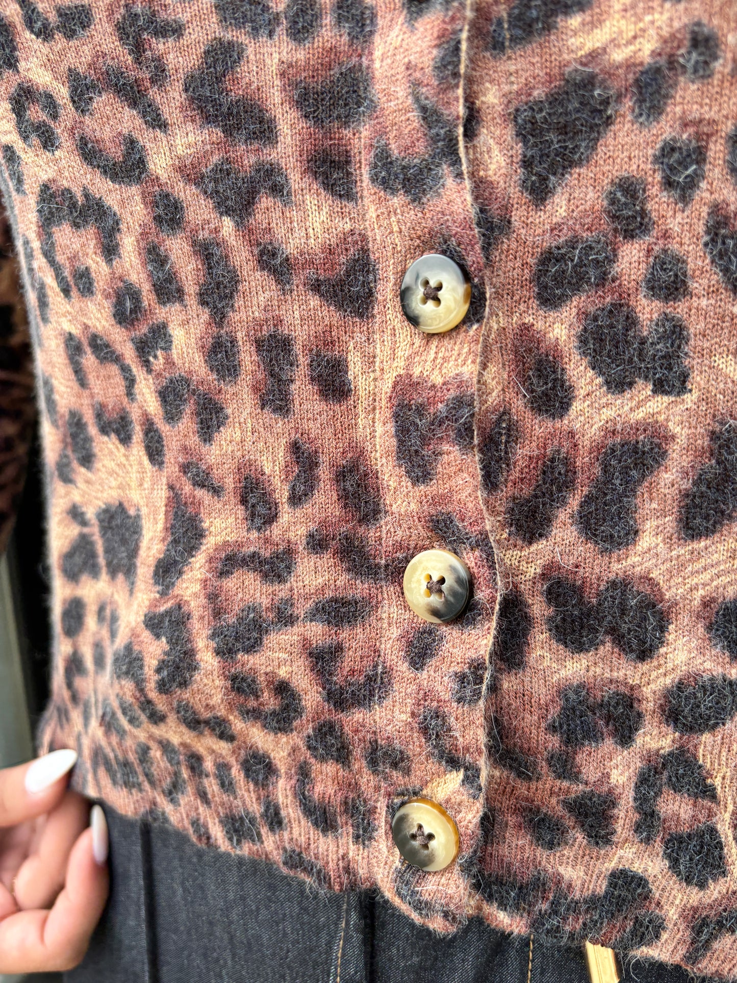 Leopard Print Sweater Cardigan
