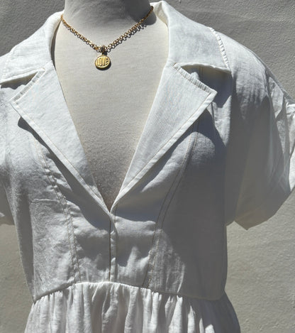 Collared Babydoll Blouse- Off White