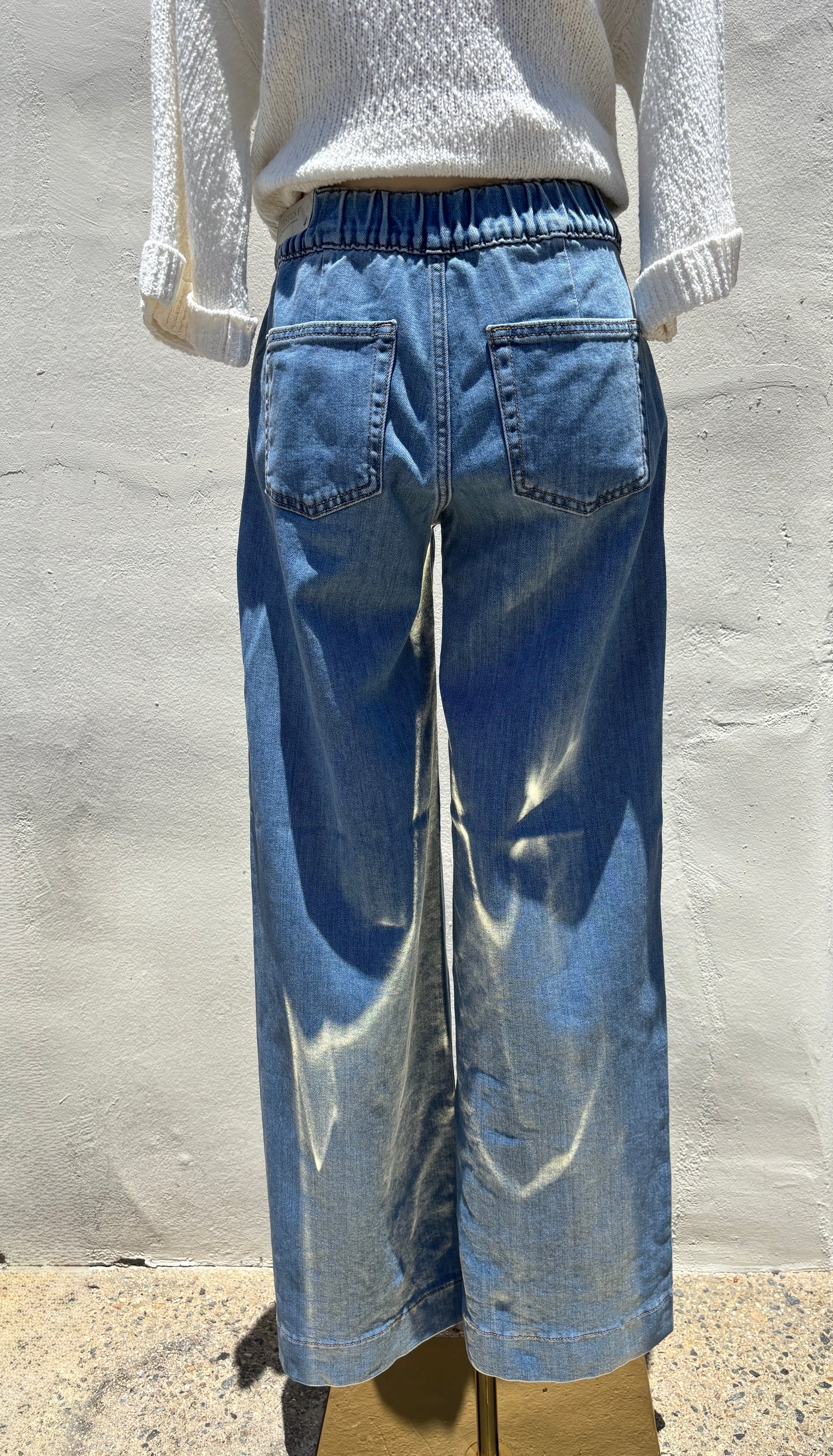 Denim Utility Pocket w/ Tied Waistband Pant-JBD