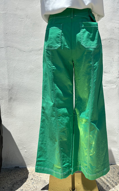 Wide Leg Pant w/ Exposed Zipper-Gi
