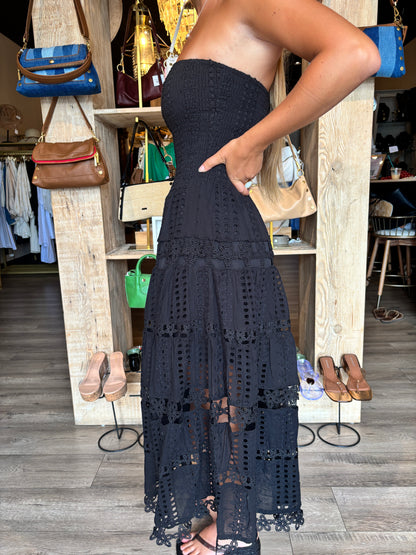 Eyelet Lace Tube Dress-STBO