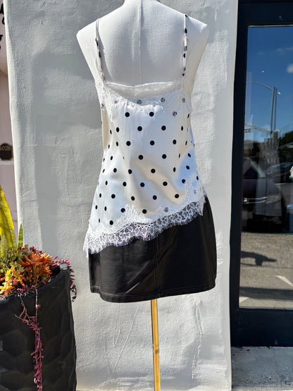 Polkdot Lace cream/black Cami-Elli