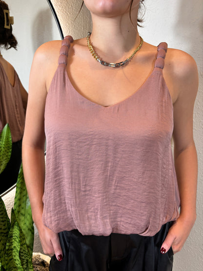 Bubble Hem Strap Accent Tank Top