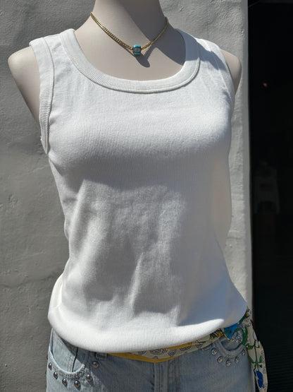 Deep Scoop Neck Sleeveless Tank Top