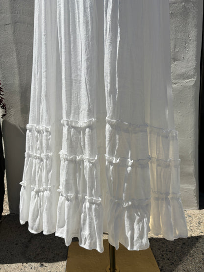 White Flowey Maxi Dress