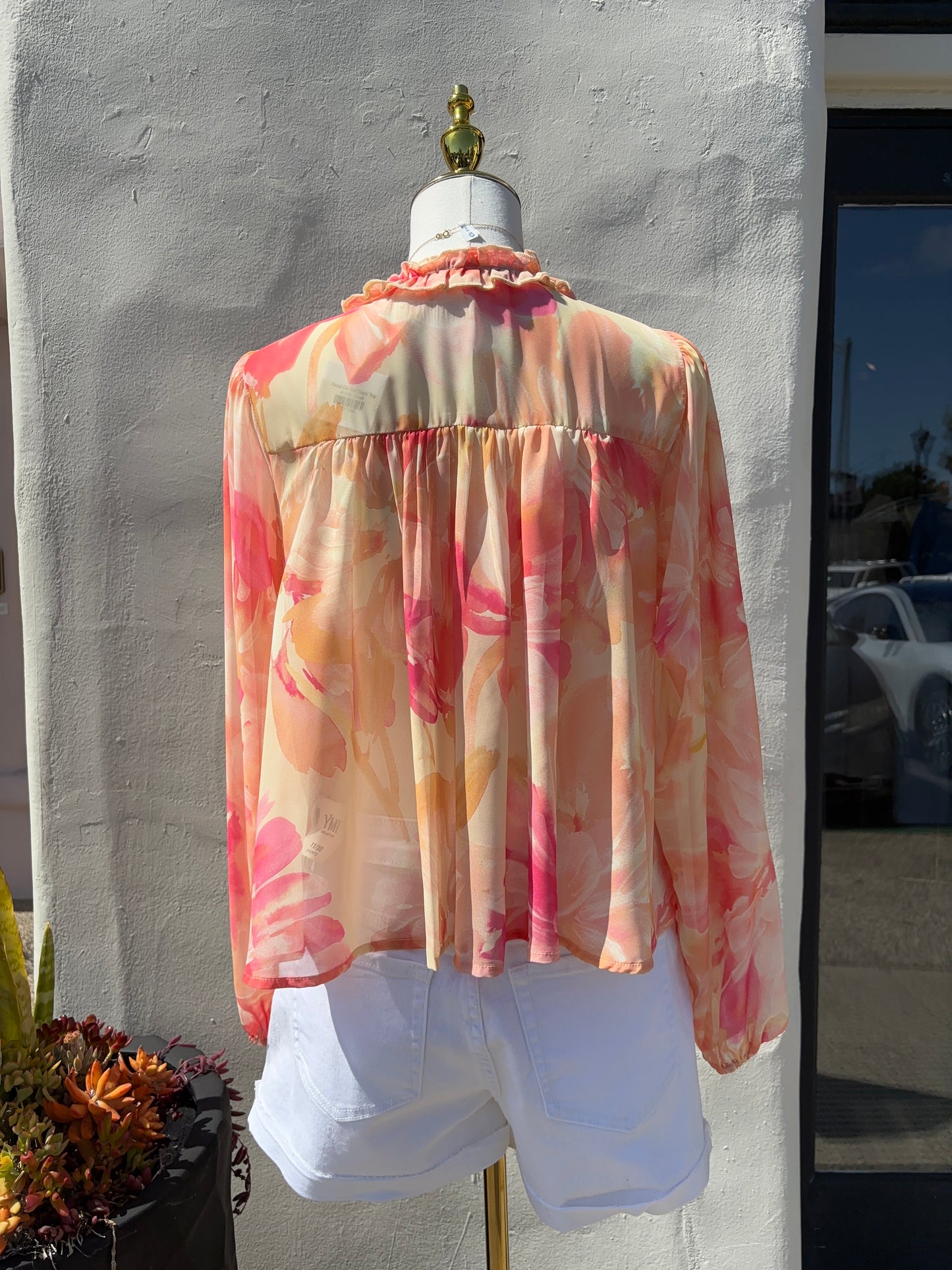 Floral De Sol Coral Top