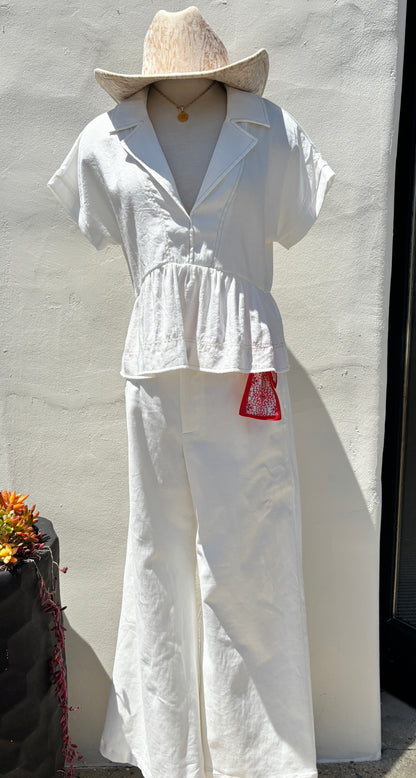 Collared Babydoll Blouse- Off White