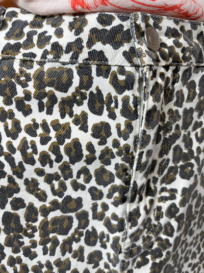 Leopard Print Front Slit Skirt