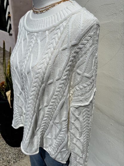 Off f White cable Knit Sweater-ml
