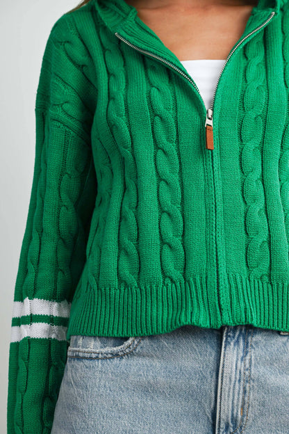 Cable Knit Zip-Up Hoodie Cardigan - BMC8196