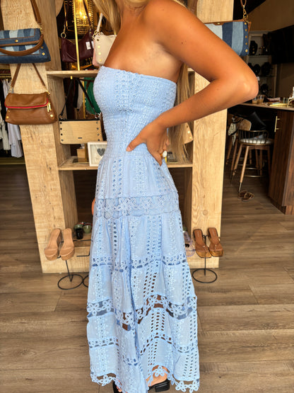Eyelet Lace Tube Dress-STBO