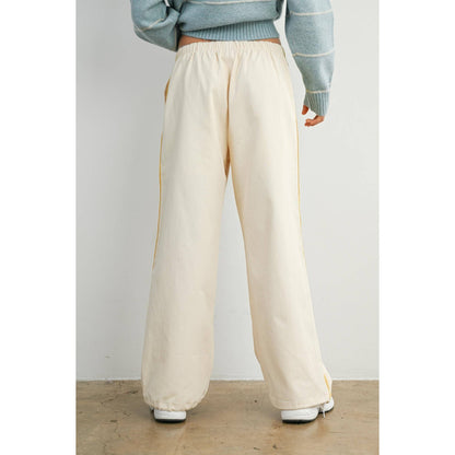 Striped Wide-Leg Drawstring Track Pants - BMP8039