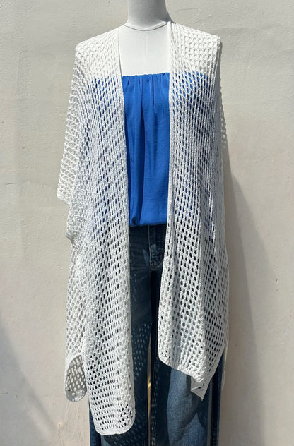 White Macro Poncho
