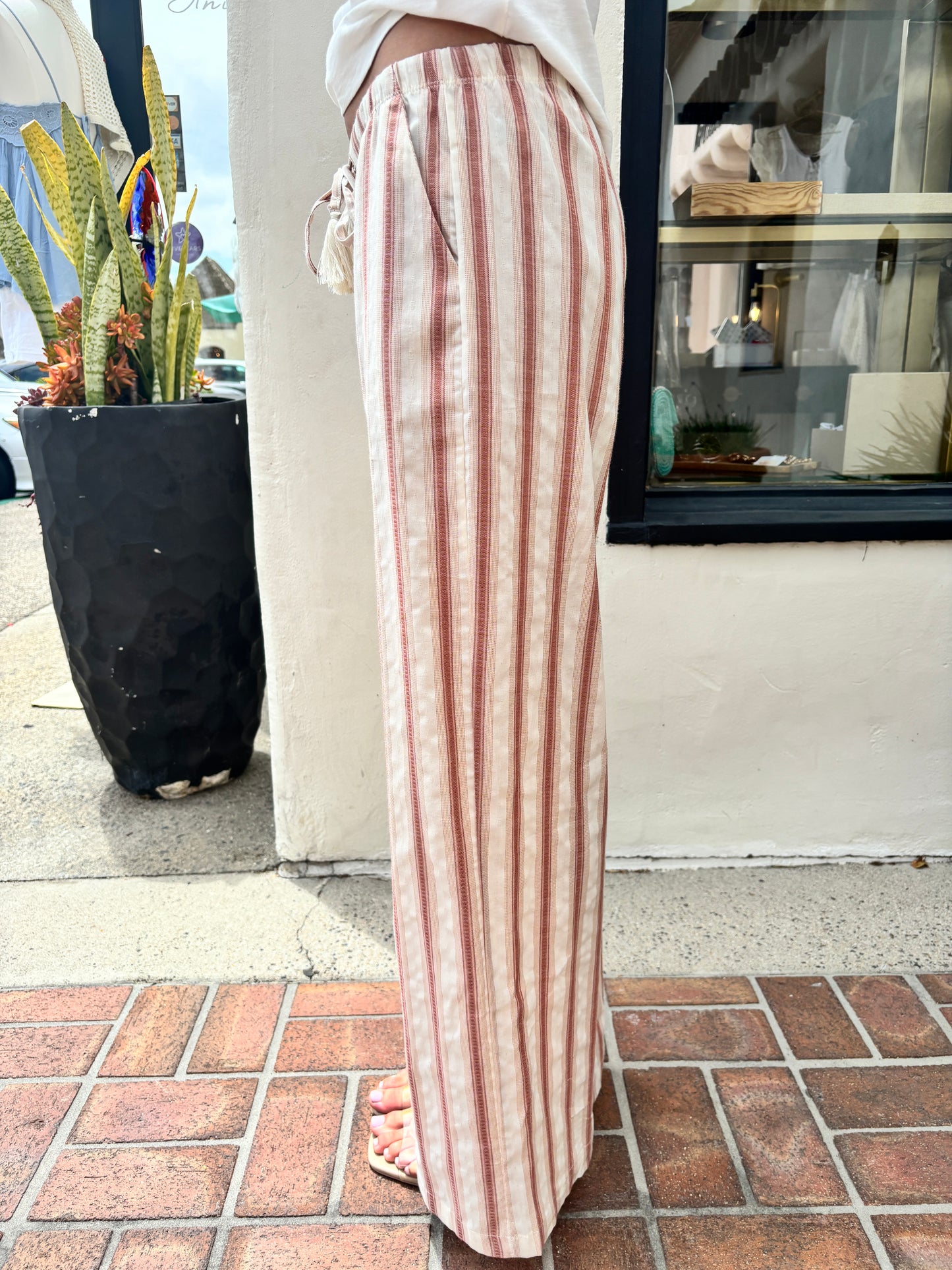 Strip Pant w/Drawstring-Poem