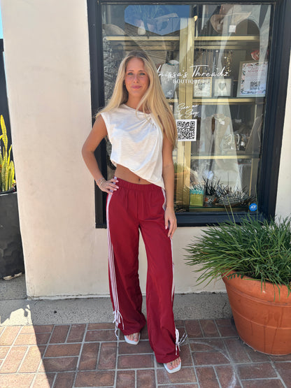 Red Stripe Track Pants