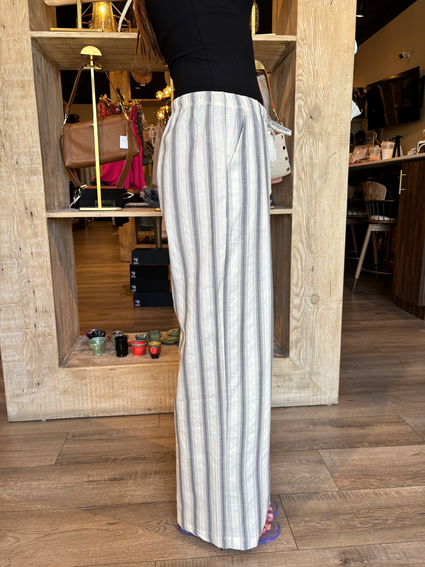 Strip Pant w/Drawstring-Poem