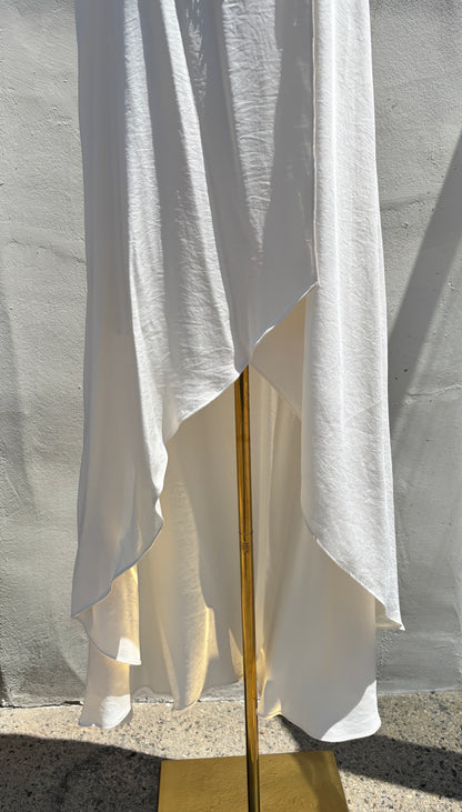 High Low Ivory Silk Dress-Ty