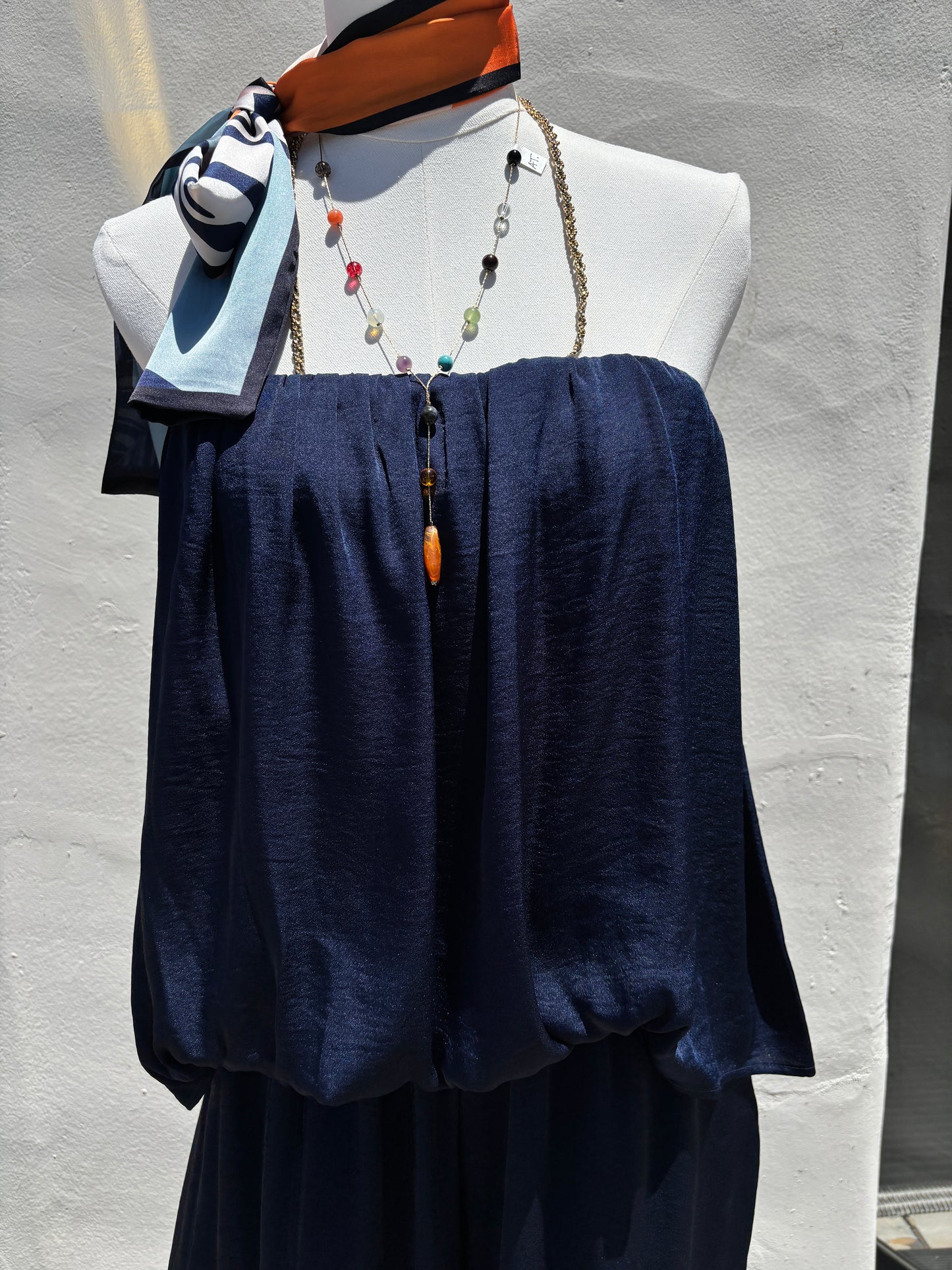 Silk Strapless Bubble Top-Ty