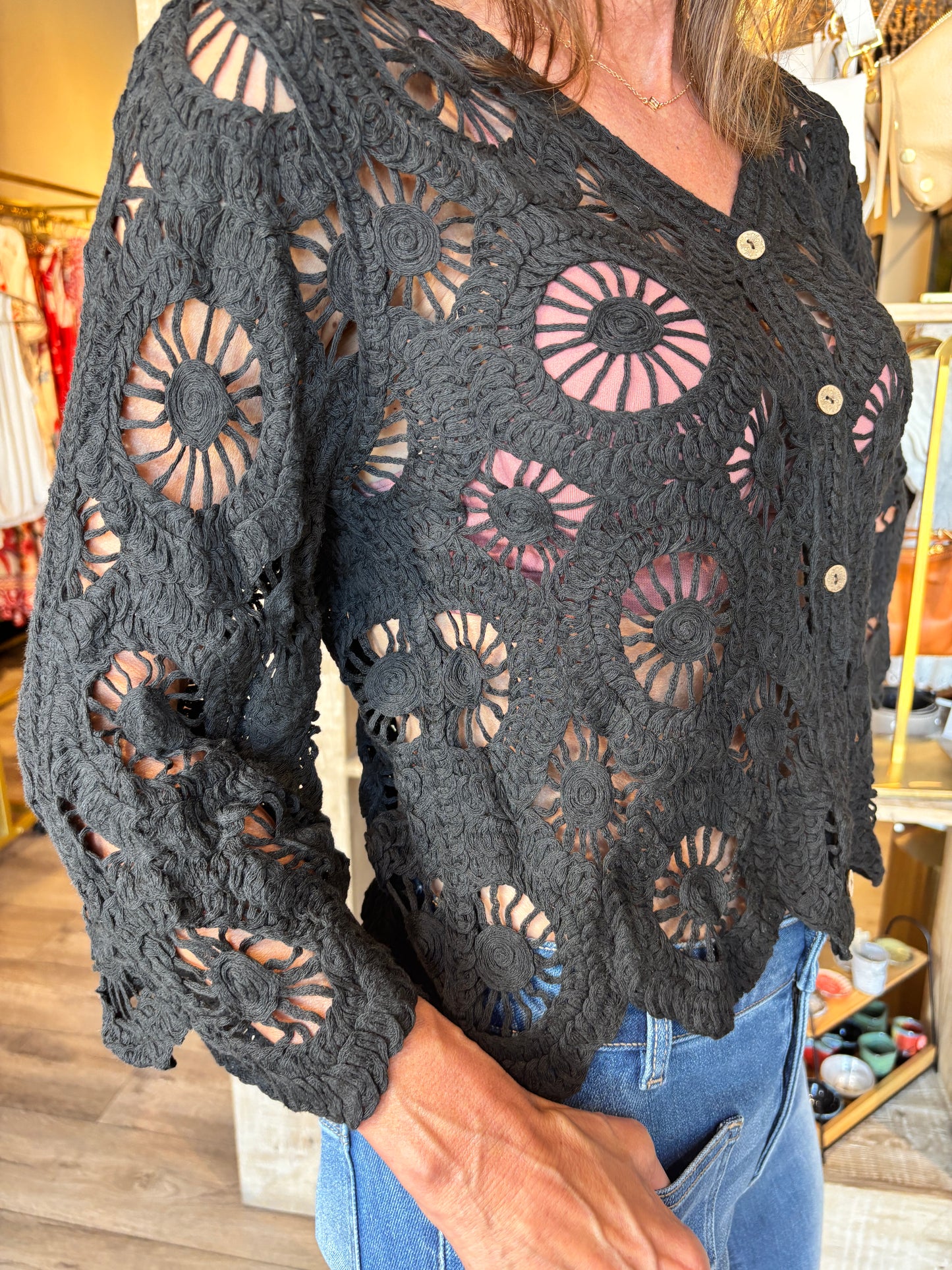 Crochet 3/4 Sleeve Top