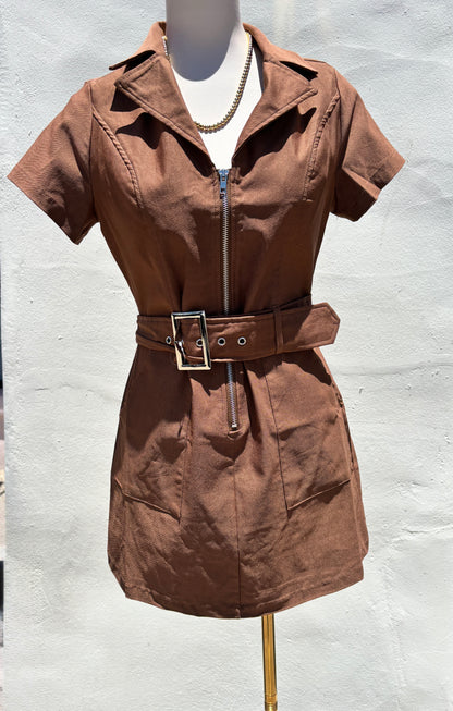 Belted Western Mini Dress