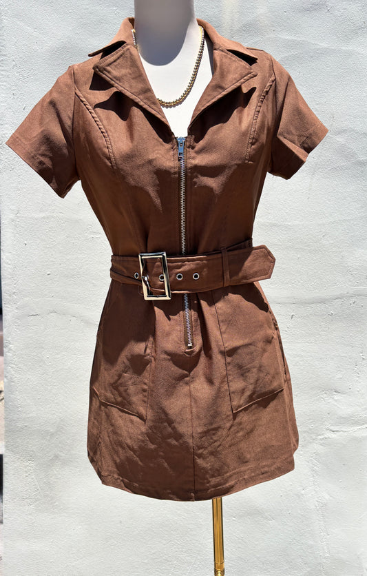 Belted Western Mini Dress