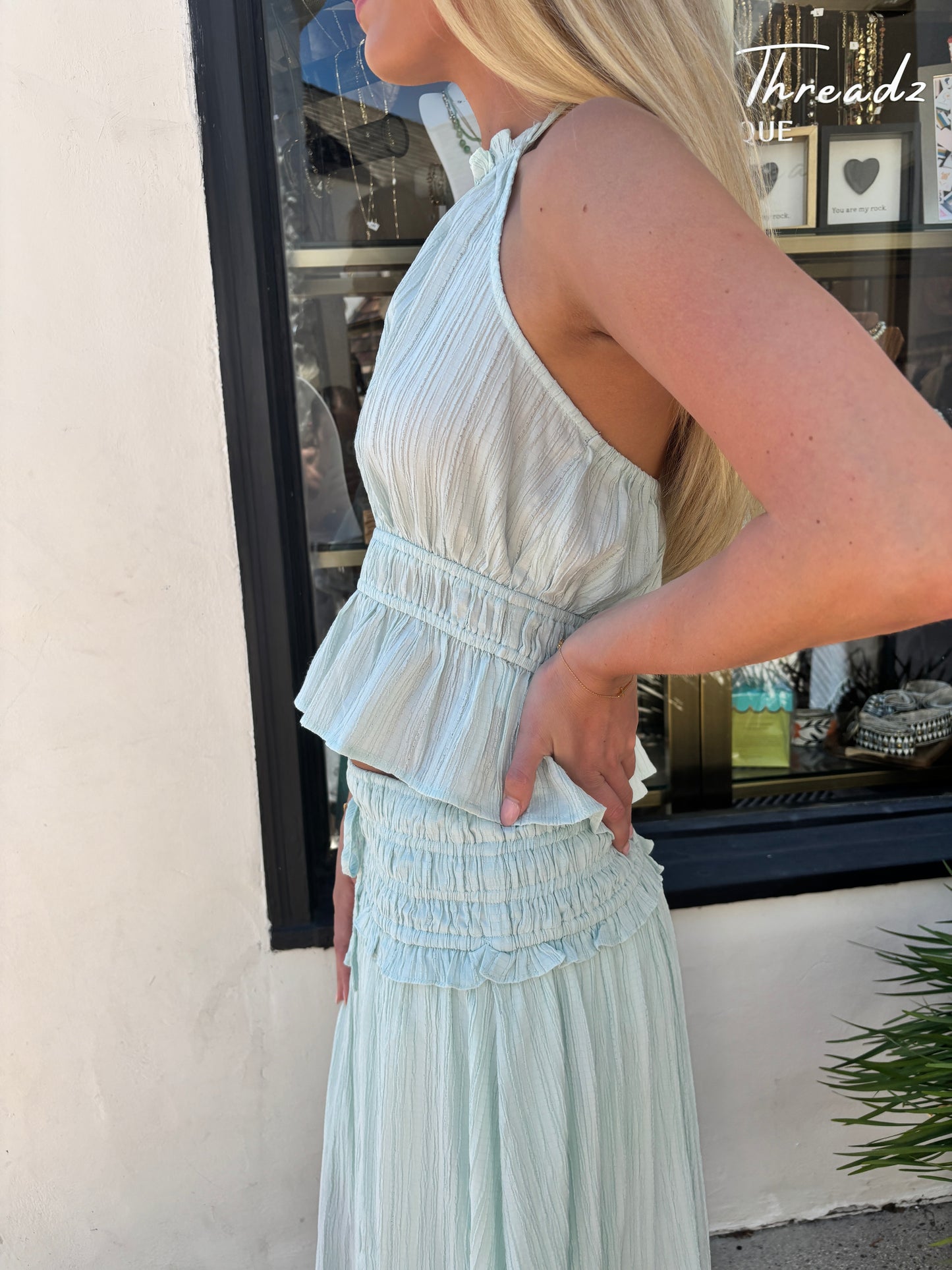 LT Mint Skirt Set Halter Top-AAK