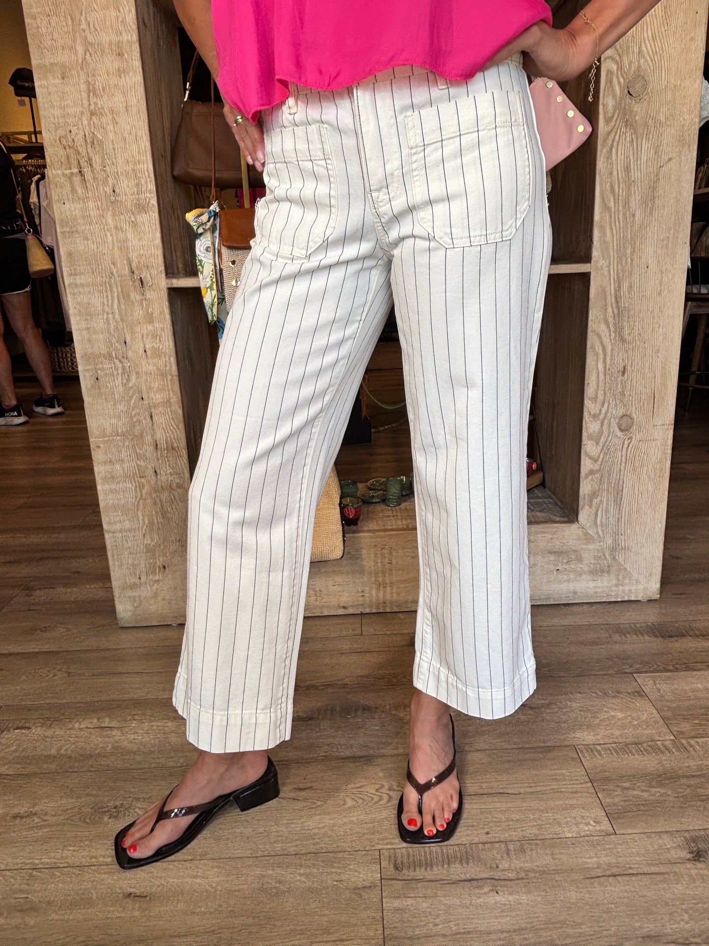 The Marine Bleached White Pinstripe Pant