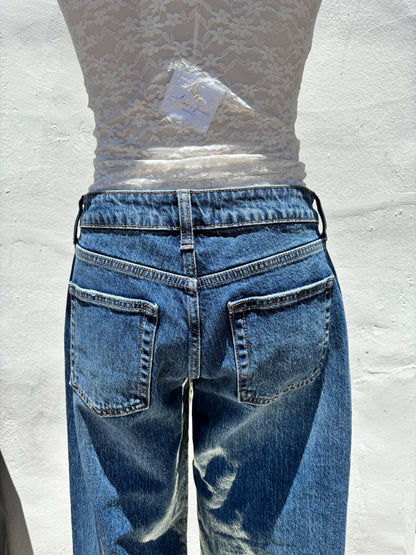Light Denim Low Rise Studded Baggy Jean-JBD