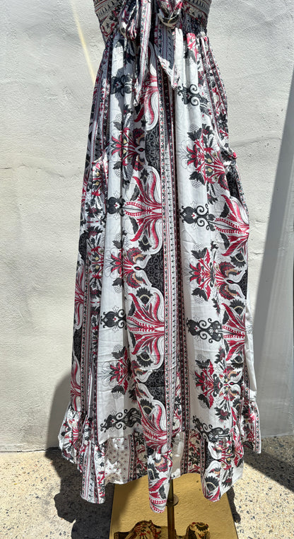 Multi print Long Dress-Kar