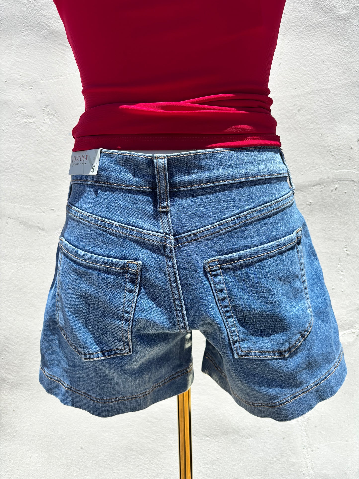 Denim Short w/Side Slit Detail-JBD