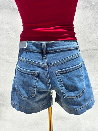 Denim Short w/Side Slit Detail-JBD