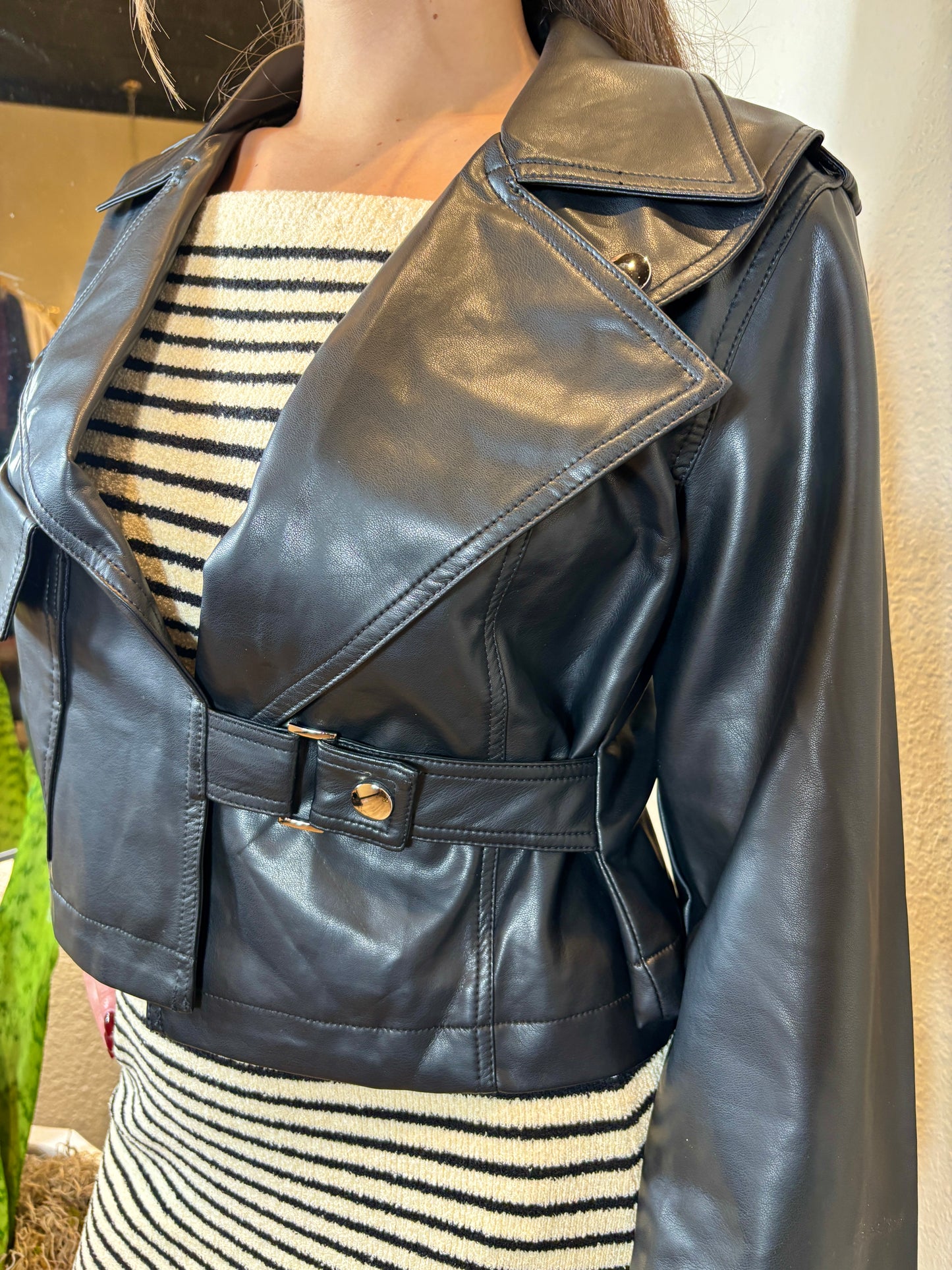 PU Leather Moto Jacket