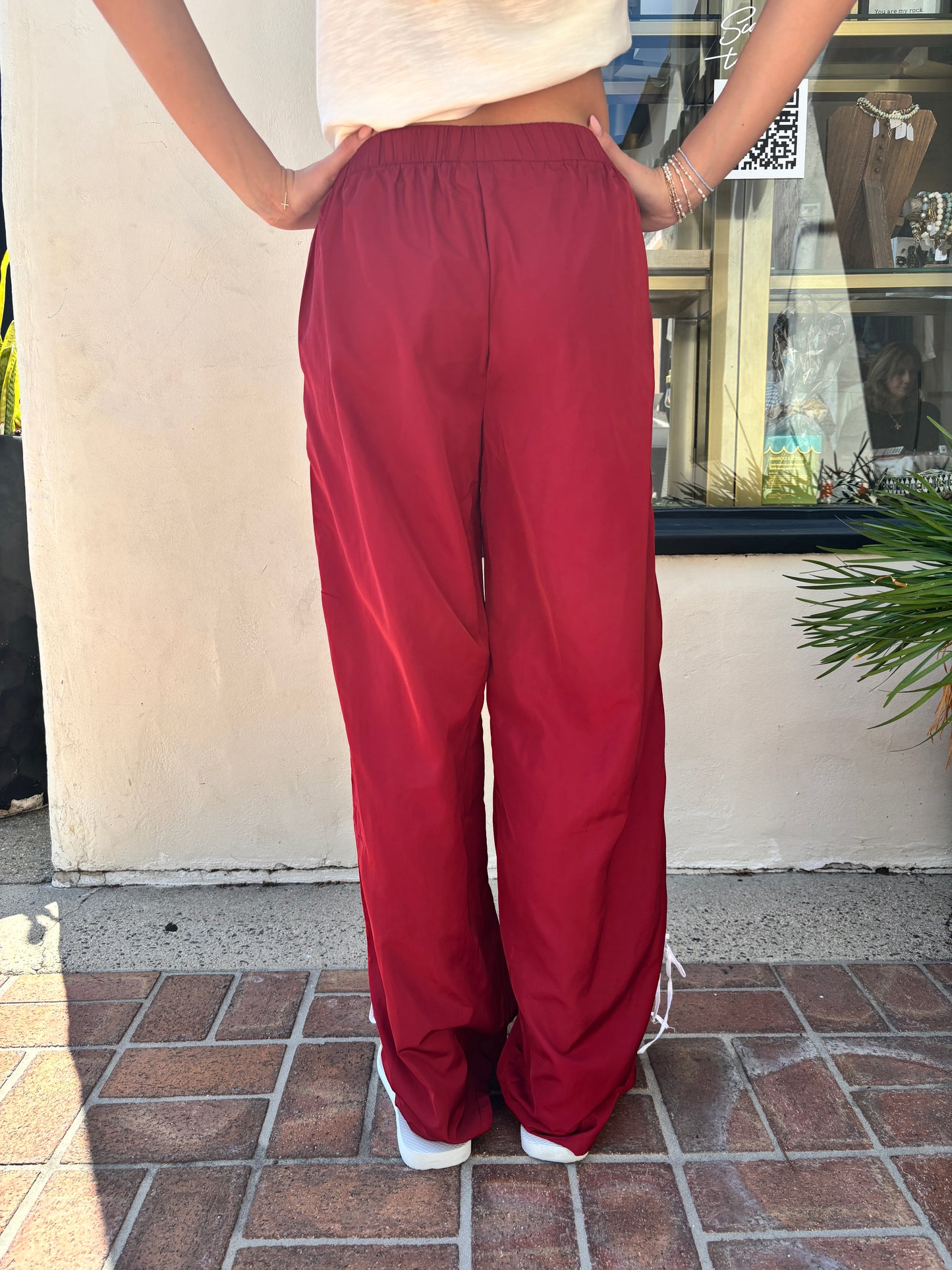 Red Stripe Track Pants