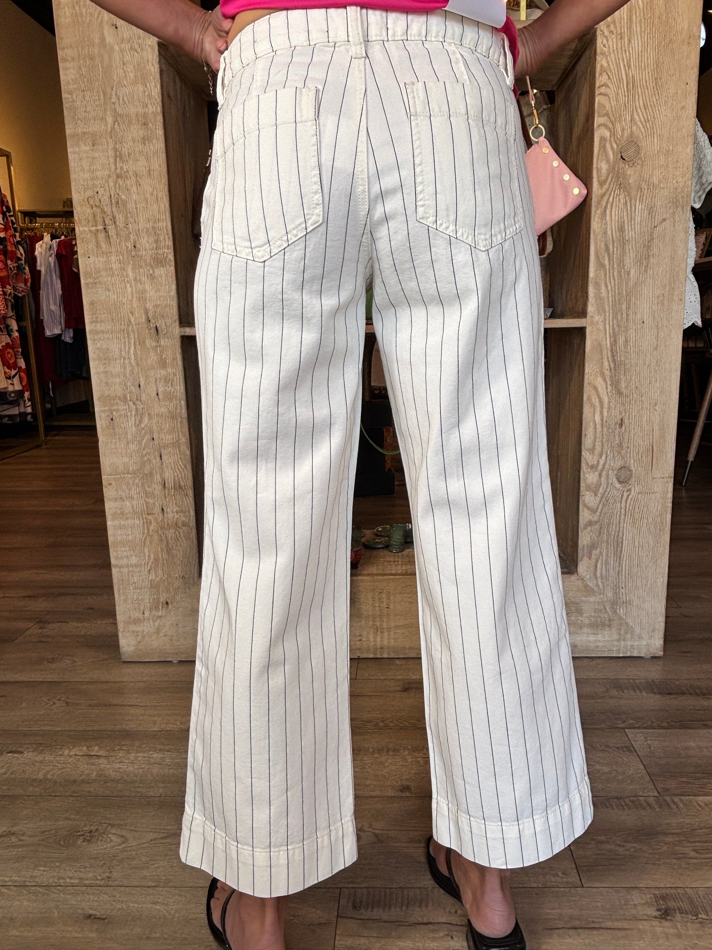 The Marine Bleached White Pinstripe Pant