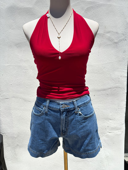 Denim Short w/Side Slit Detail-JBD