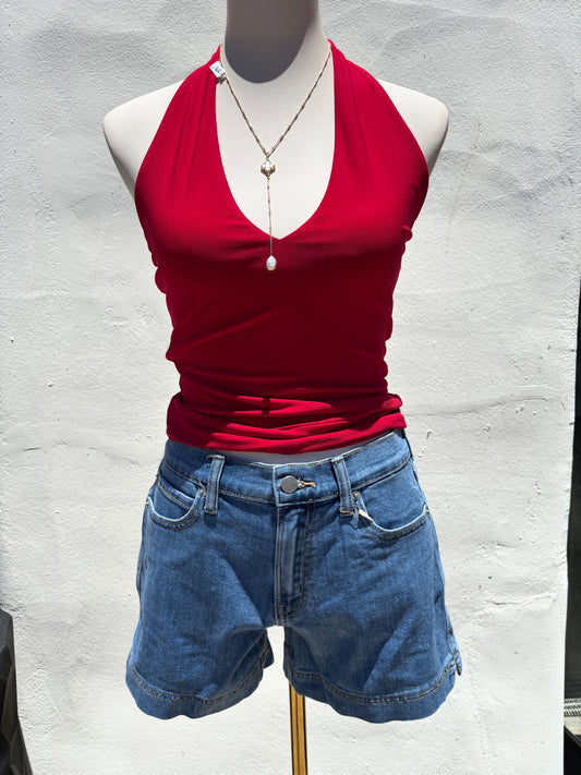 Denim Short w/Side Slit Detail-JBD