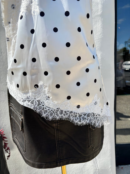 Polkdot Lace cream/black Cami-Elli