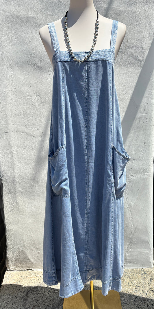 Denim Tencel Maxi Dress